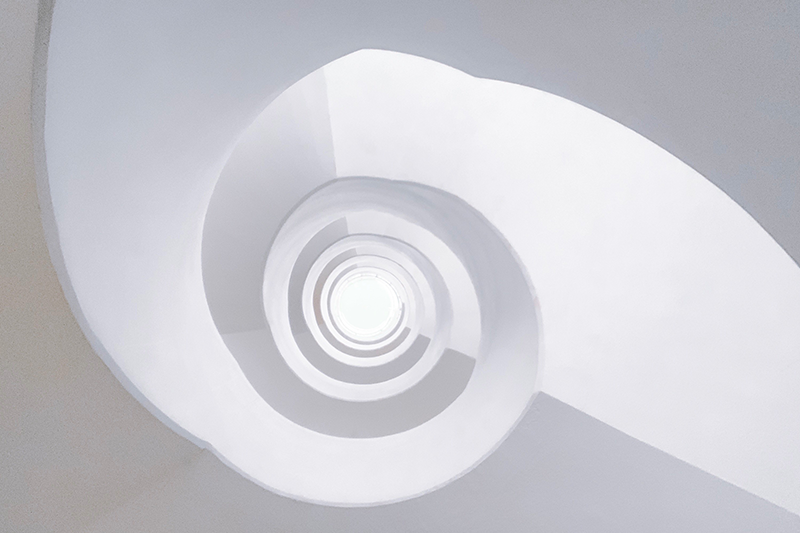 Bucle de círculos en blanco.